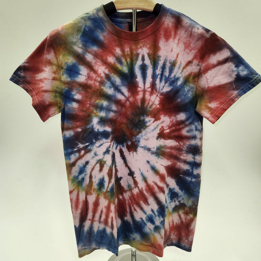 Tie-dye t-shirt on a white background